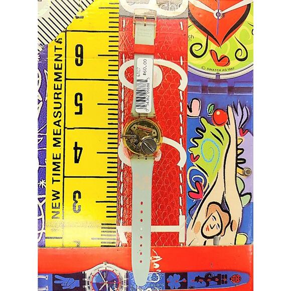 Vintage Swatch Artist Watch WILD LAUGH GJ117 Designed by Yue Min Jun New In Case - Picture 5 of 7